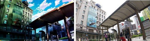 hand shakers namba city entrance