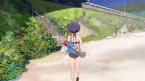 love chunibyo other delusions beach stairs