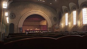 trapezium kobe gakuin university auditorium