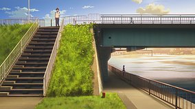 love chunibyo other delusions heart throb setagawa bridge stairs
