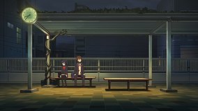 love chunibyo other delusions ishiyama station bench