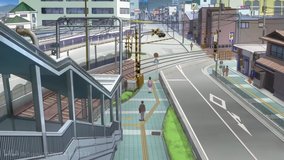 love chunibyo other delusions ishiyama station level crossing railway crossing