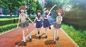 a certain scientific railgun t showa kinen park west avenue sidewalk