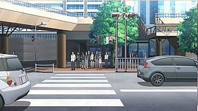 a certain scientific railgun tachikawa station north exit north side intersection