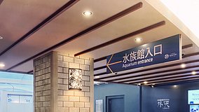 blue box sunshine aquarium entrance