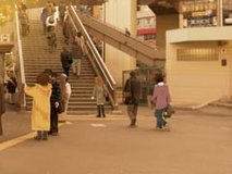 chaos head shibuya station south exit pedestrian bridge