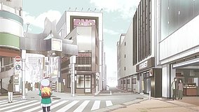 cultural exchange with a game centre girl fuji building front