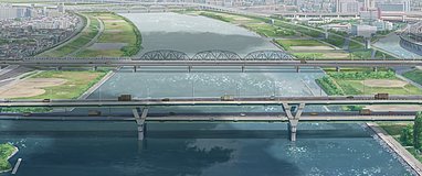 suzume shin arakawa ohashi bridge